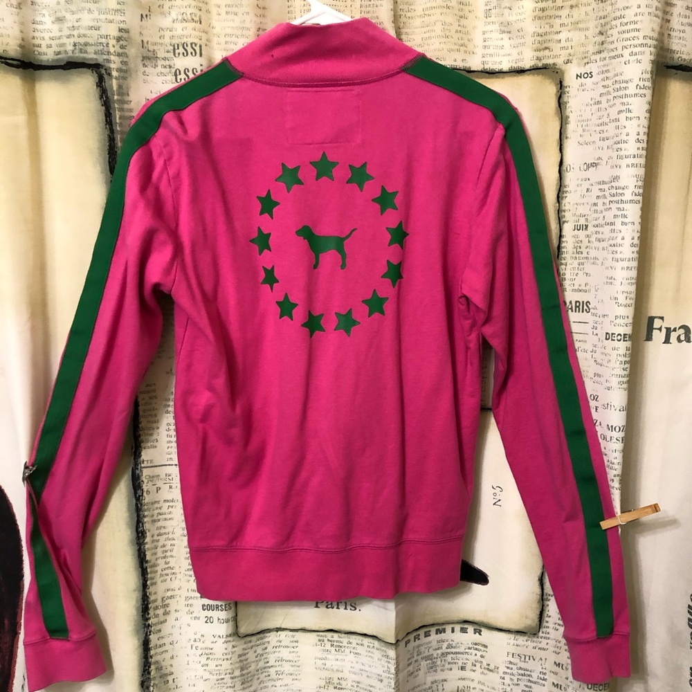 Pink Victoria secret zip up sweater size medium